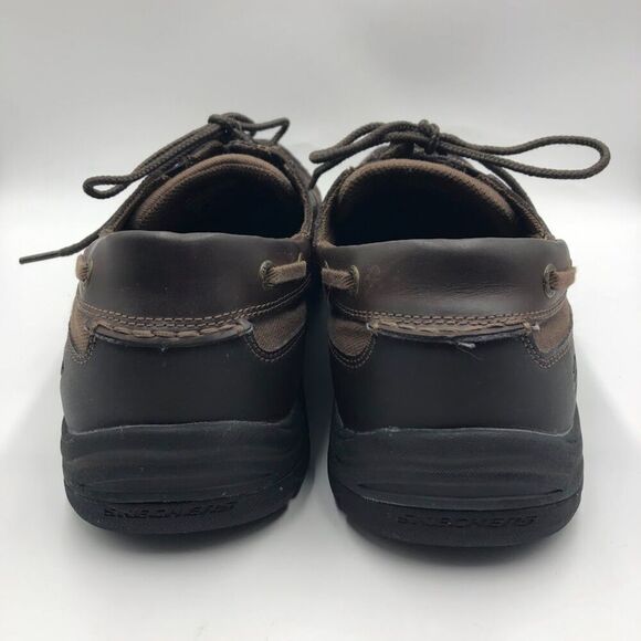 Skechers Relaxed Fit Mens Brown Leather Lace Up Casual Shoes Memory Foam Size 13 - Picture 11 of 13